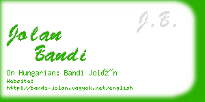 jolan bandi business card